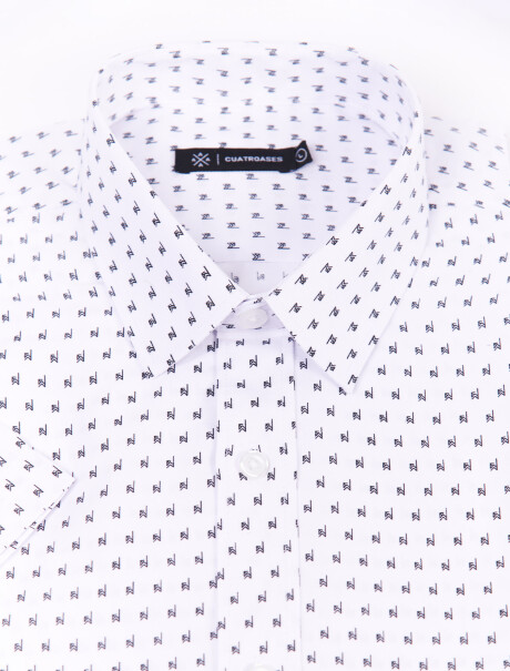 Camisa m/c estampada blanco