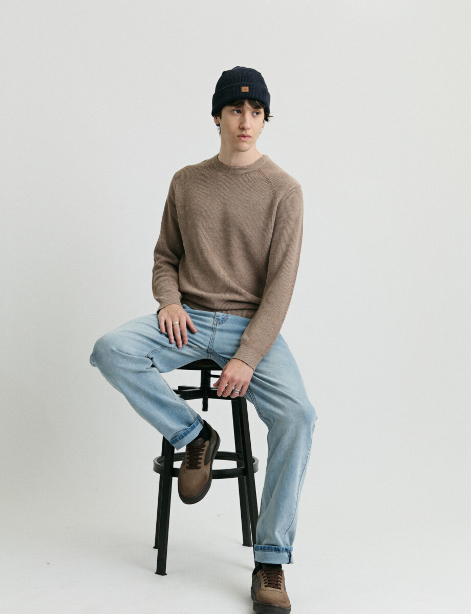 470986 SWEATER HARRINGTON LABEL Tostado
