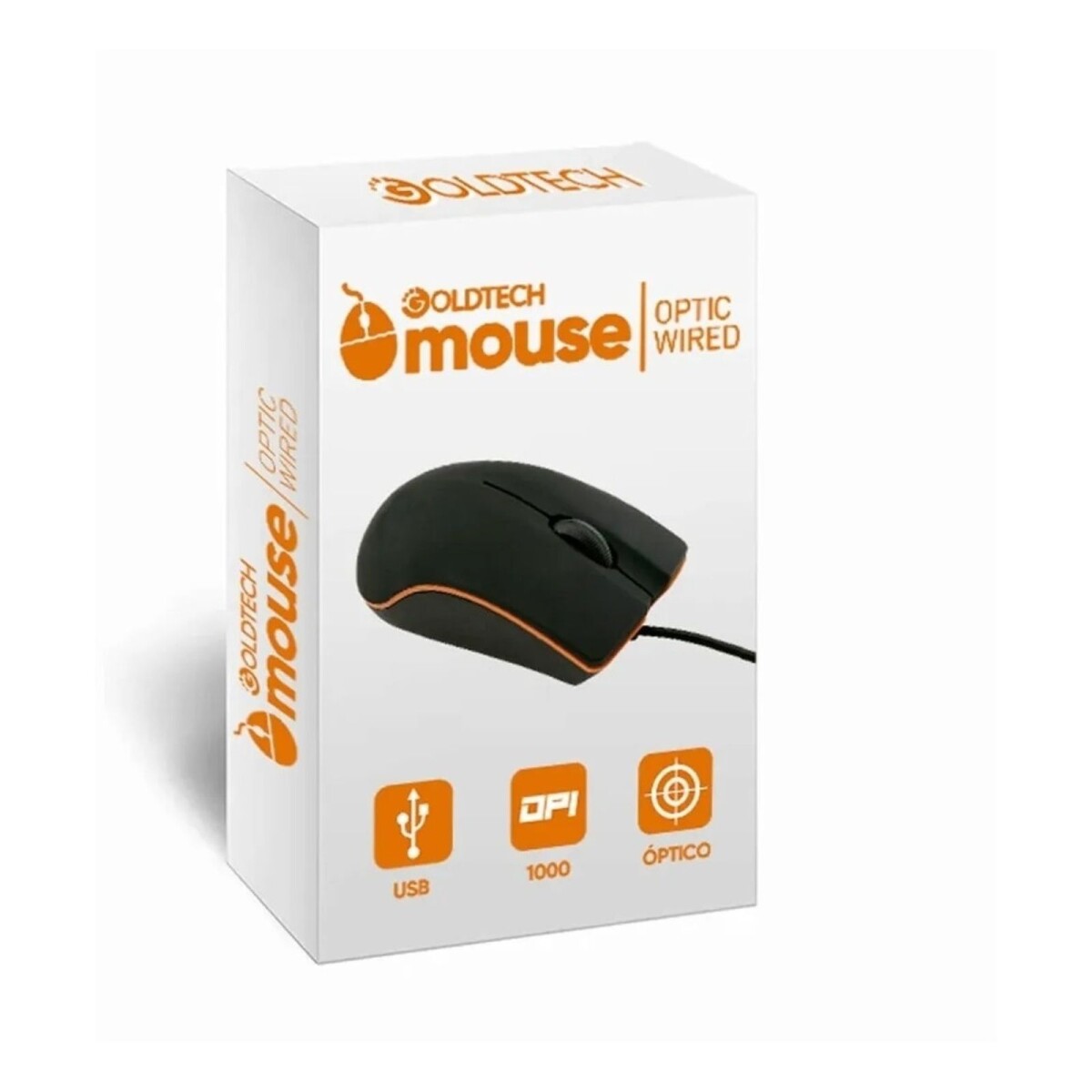 Mouse Optico Goldtech Cableado Ratón Pc Usb 1000 Dpi 