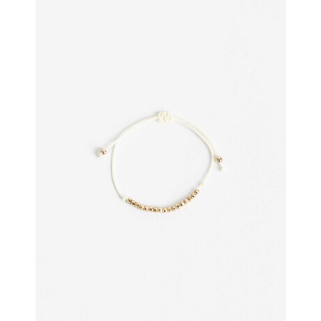 Pulsera Flexible Cordón Y Beads Dorado
