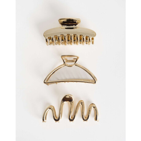 Set De Broches Metálicos Dorado