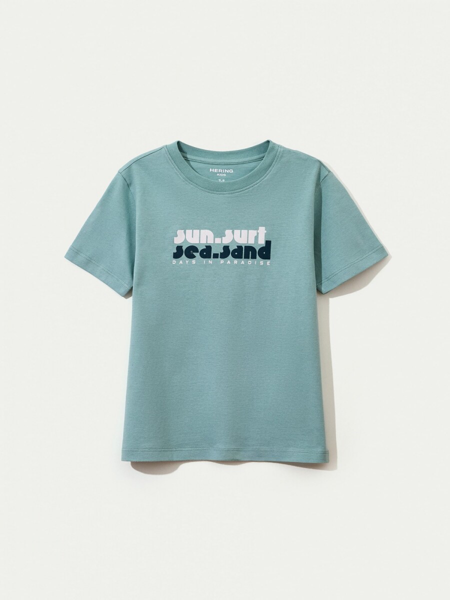CAMISETA INFANTIL CON ESTAMPA - VERDE 