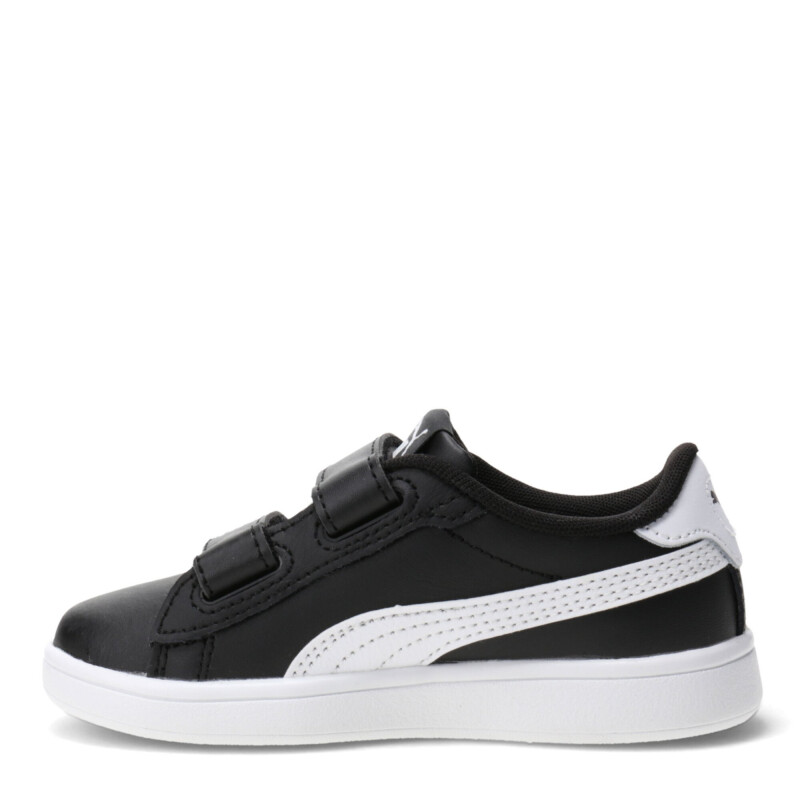 Championes Infantiles Puma Smash 3.0 Leather Negro - Blanco