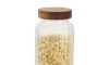 Recipiente vidrio labrado - Tapa de Madera 1.2L Recipiente vidrio labrado - Tapa de Madera 1.2L