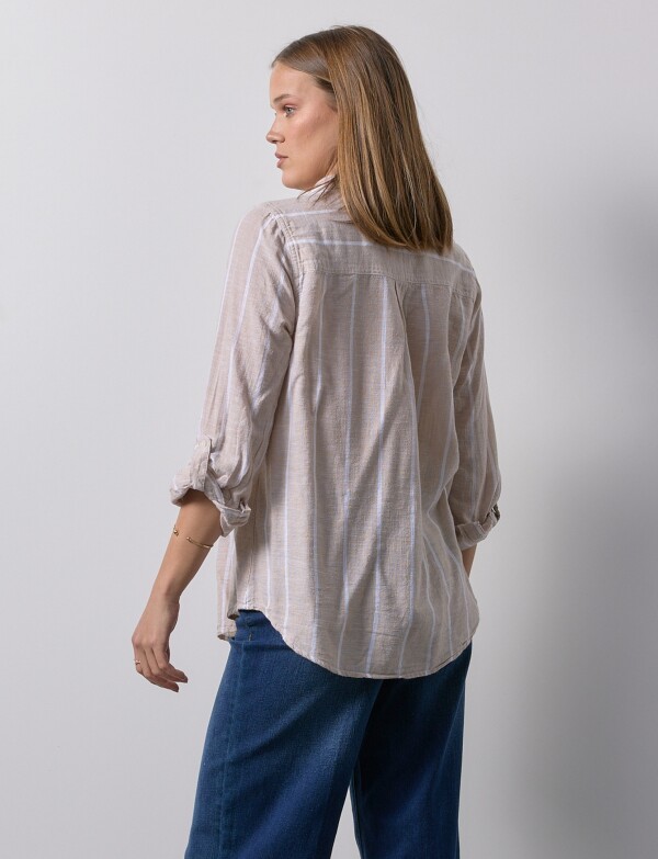 Camisa Lino BEIGE/MULTI