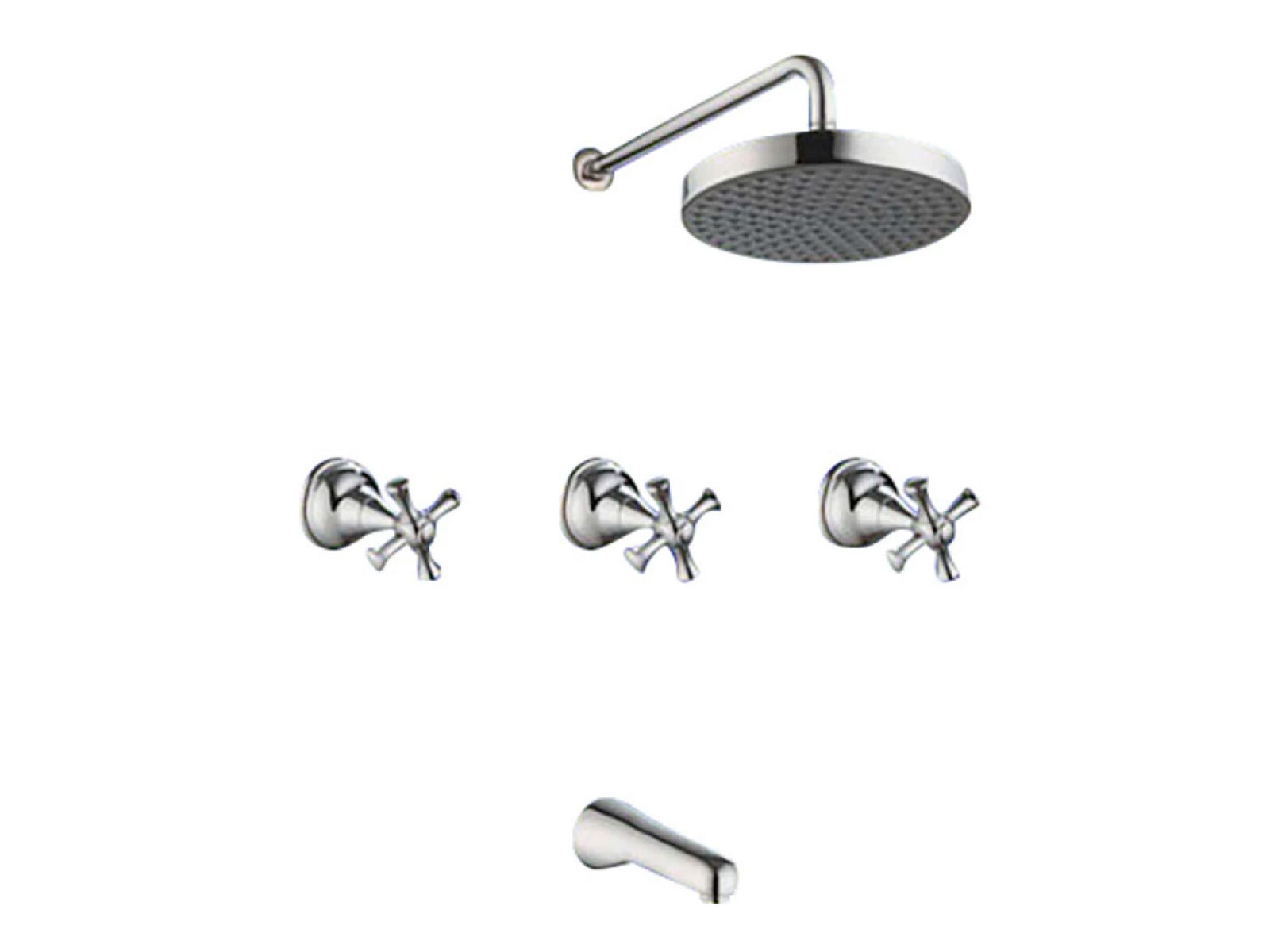 Ducha De Empotrar Bimando Cromo Brillo Serie Kent Berna 
