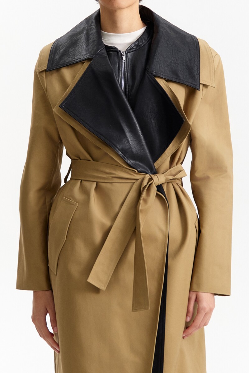 CHAQUETA LARGA Camel