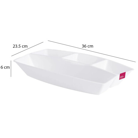 Copetinero Le Chef Rectangular con 4 Divisiones 36x23.5x6Cm Blanco