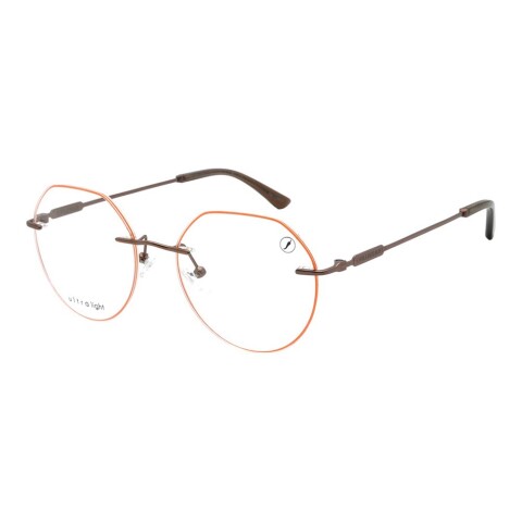 Lentes De Vista Ultralight Redondo De Acero Inoxidable Marrón/Marrón