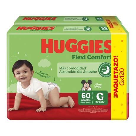 Pañales Huggies Flexi Comfort G 120 Unidades Pañales Huggies Flexi Comfort G 120 Unidades