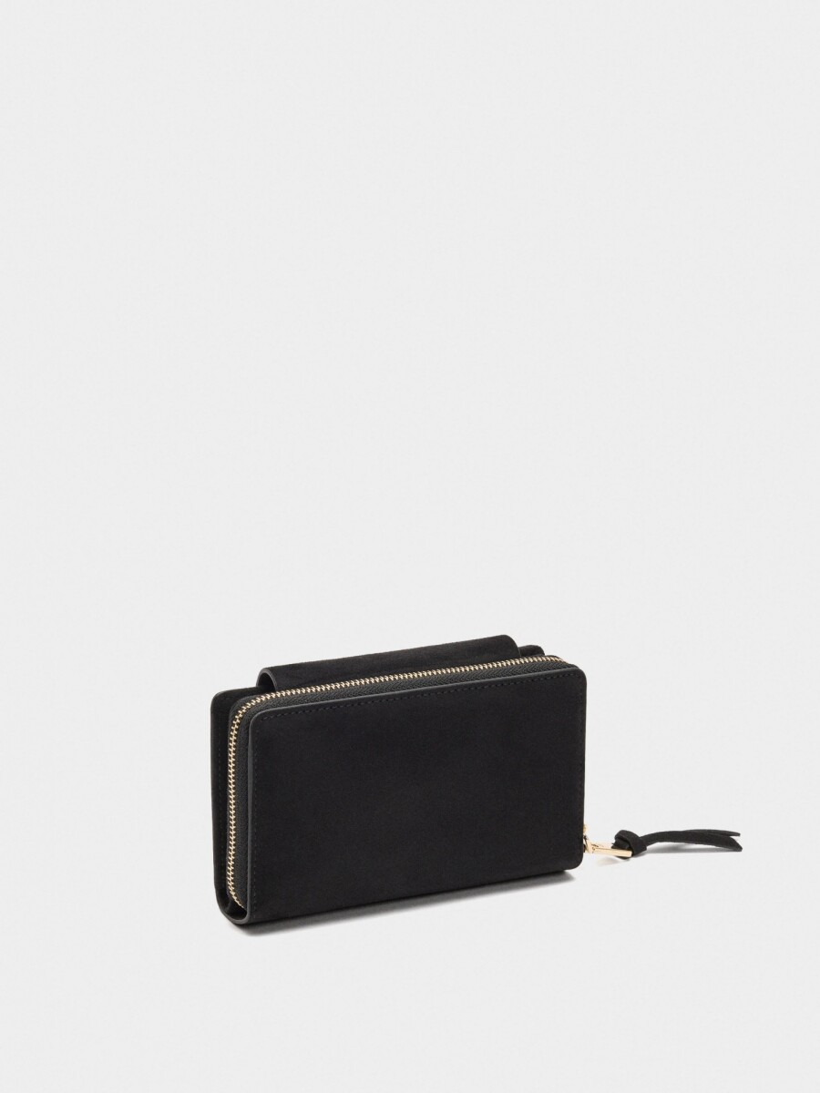 Cartera Efecto Ante negro