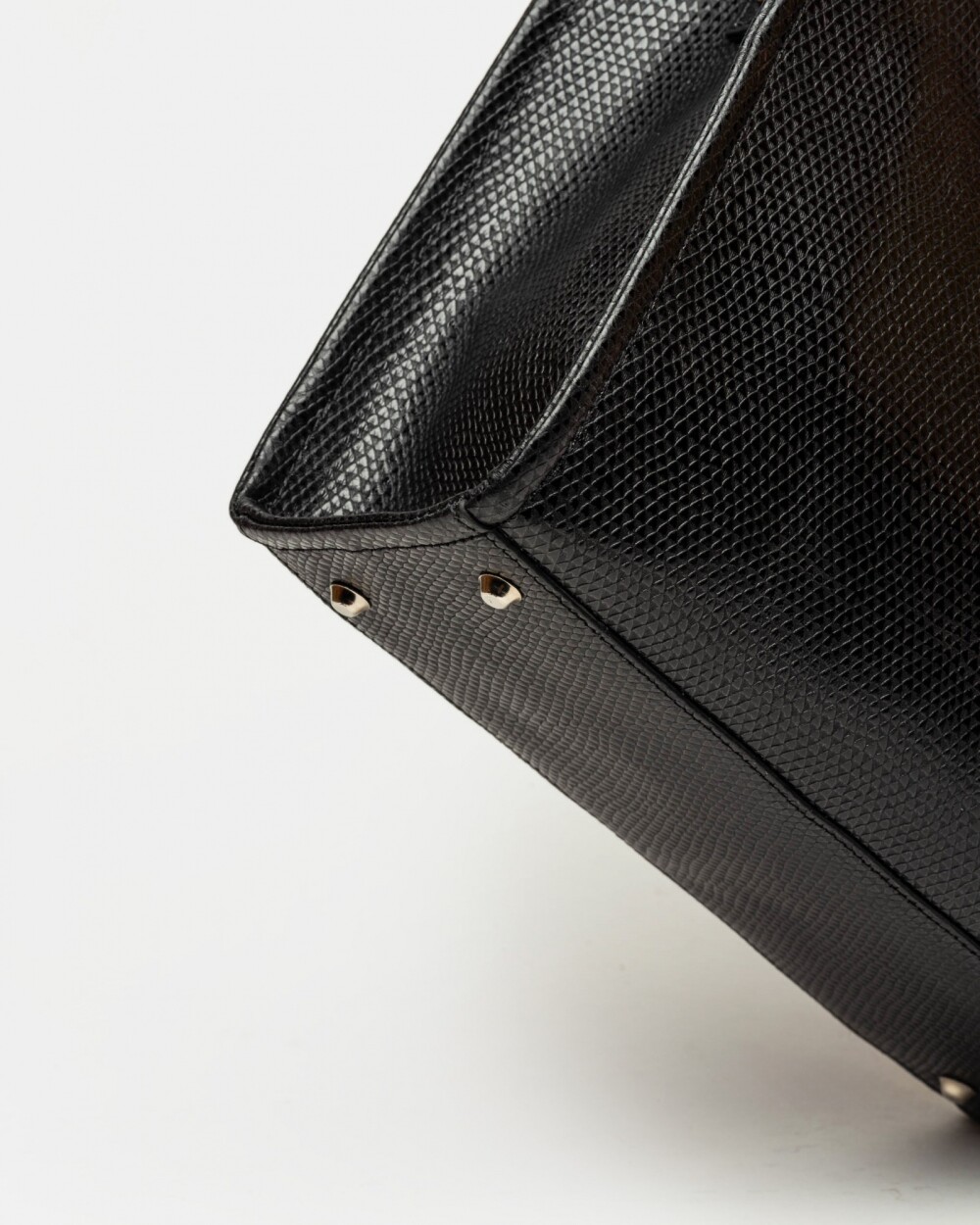 Cartera de mano Capri en cuero snake bitono Negro