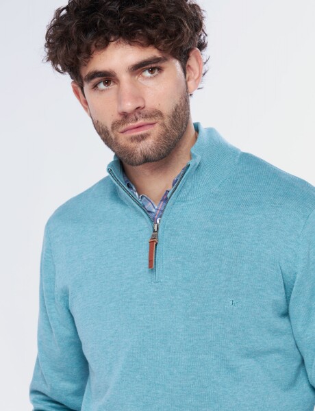 BUZO TEJIDO DE ALGODÓN Verde agua