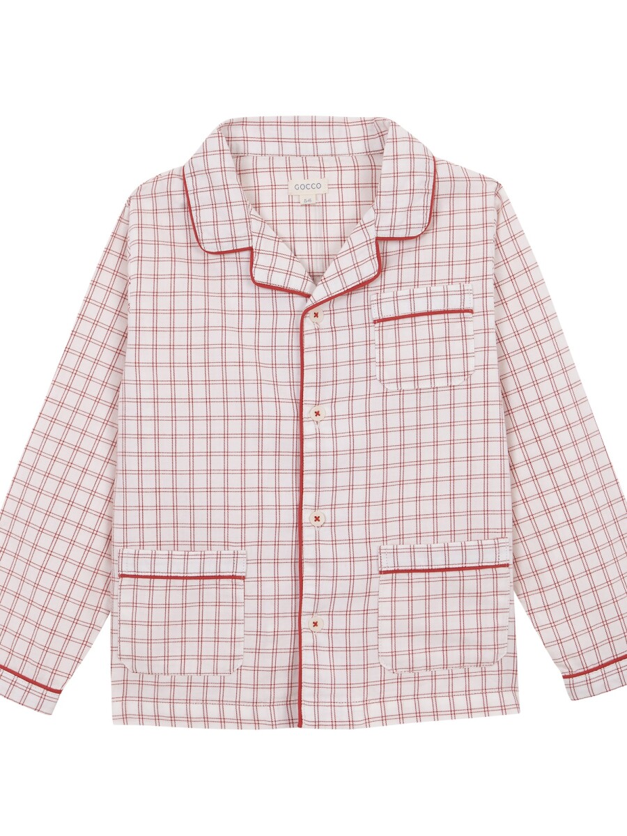 Pijama De Cuadros Blanco Roto