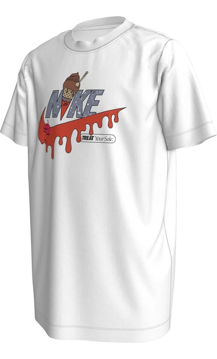 Remera Nike NSW TEE KC SOLE FOOD de Niños - HV0990-100 - Blanco 