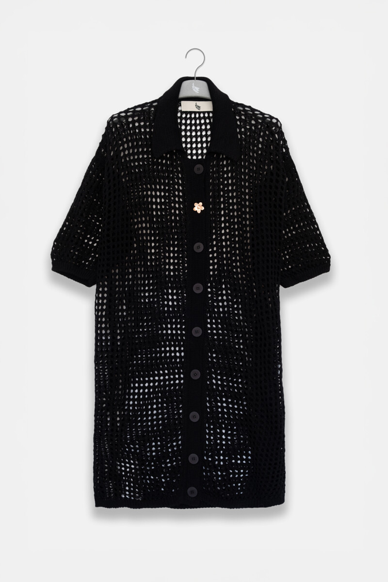 LONG KNIT SHIRT Black