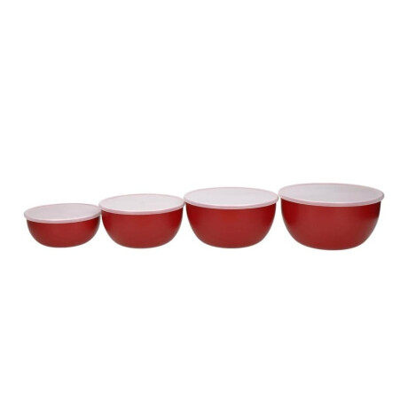 Bowls con Tapa Set 4 Unidades Rojo KitchenAid Bowls con Tapa Set 4 Unidades Rojo KitchenAid