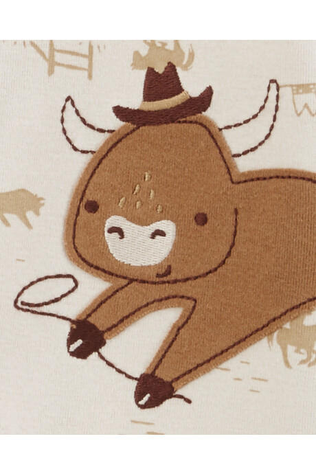 Pijama una pieza de algodón, estampa toro Pijama una pieza de algodón, estampa toro