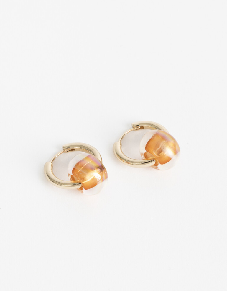 Aros Argollas Special Price Argolla Con Charm Ruedita - Dorado