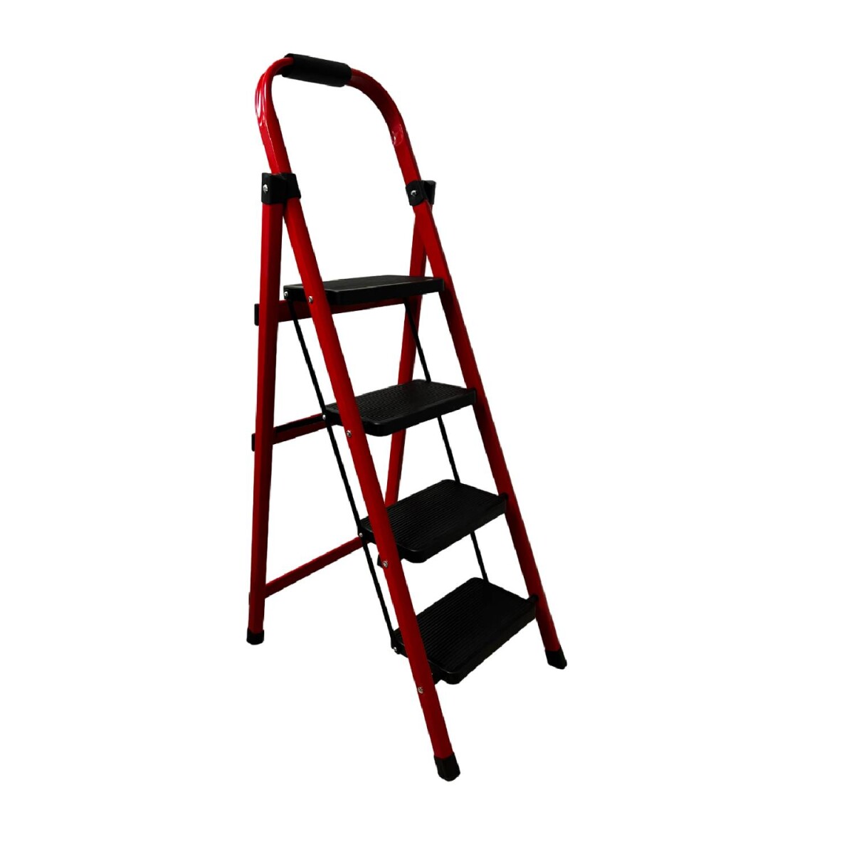 Escalera Tijera 4 Escalones De metal/plastico - Rojo/Negro 