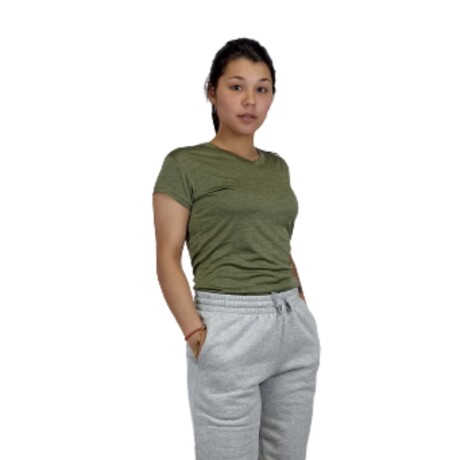 Camiseta Dry Fit Lady Jaspeada verde militar