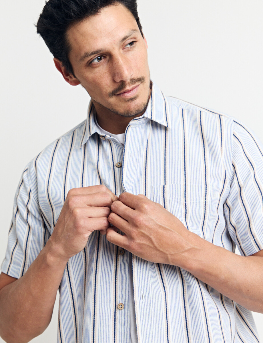 012632 CAMISA HARRINGTON LABEL Natural/tostado