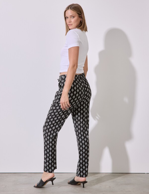 Pantalon Print BLANCO/NEGRO