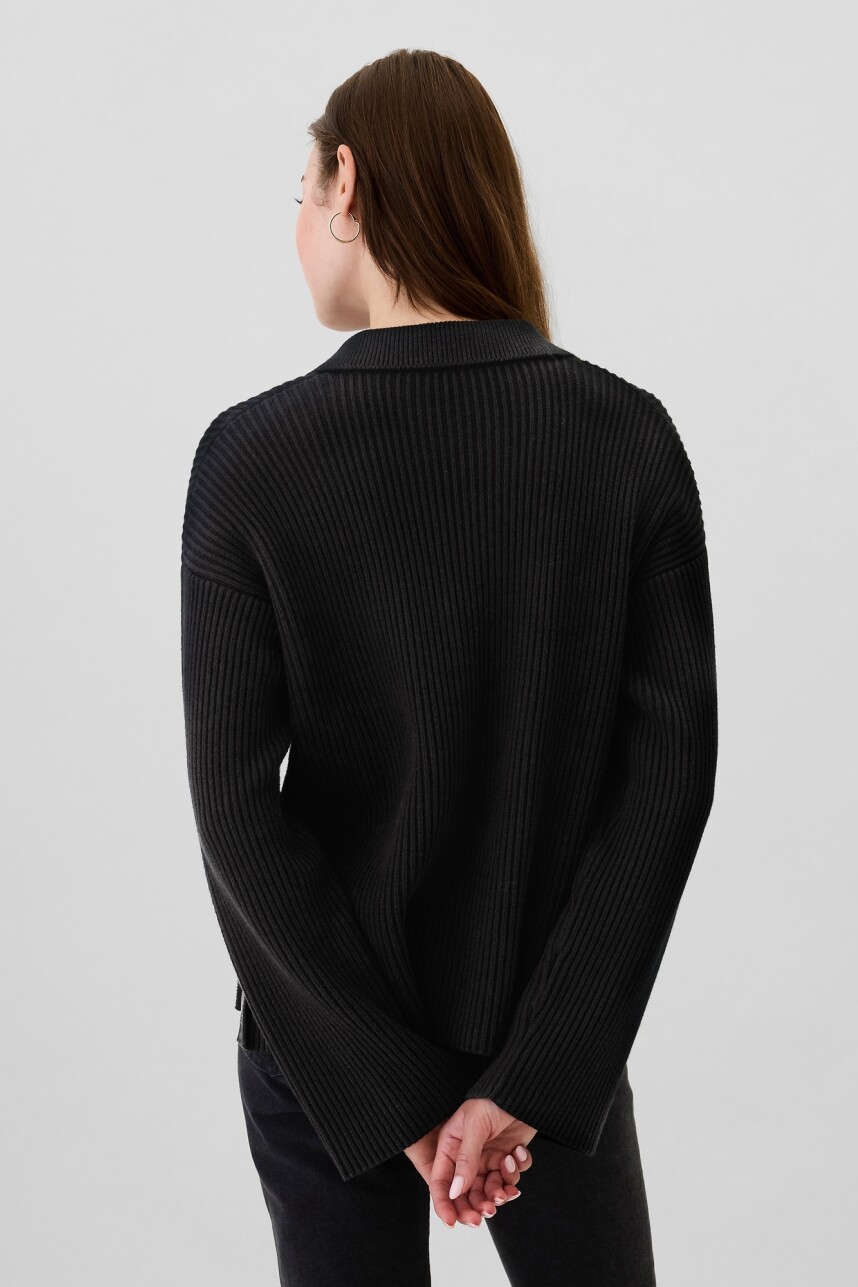 Buzo Tipo Polo Mujer True Black