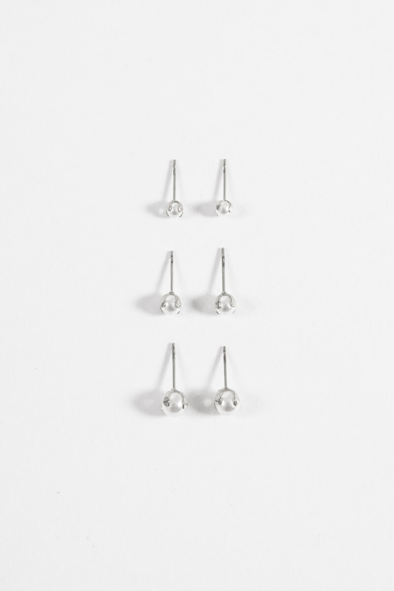 Set de perlas acero plateado