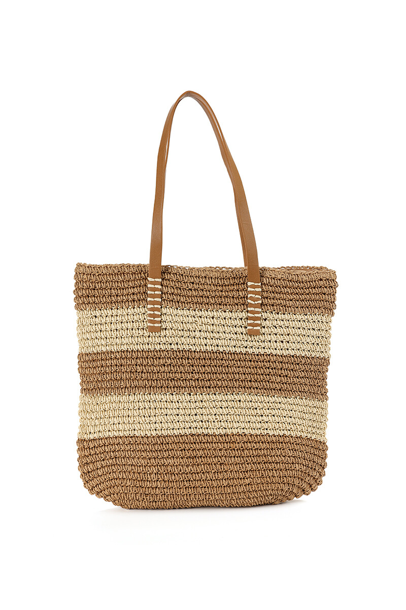 Bolso tejido Gold Beige