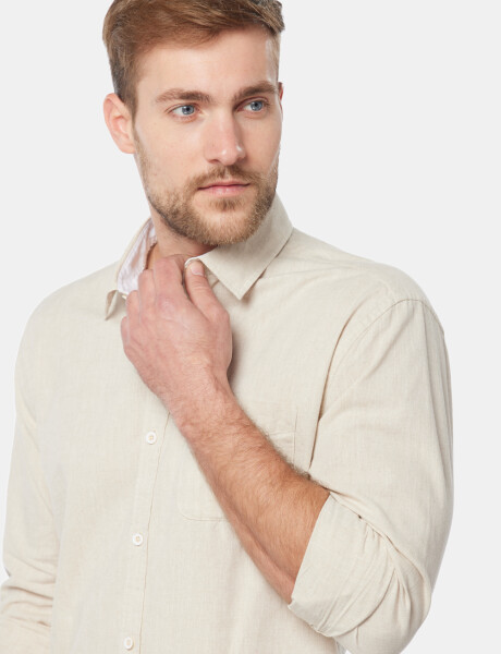 CAMISA DE LINO Beige