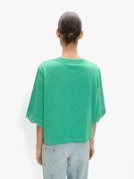 Blusa Con Detalles Crochet 100% Algodón verde