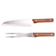 Set cuchillo y tenedor para parrilla mango madera MADERA