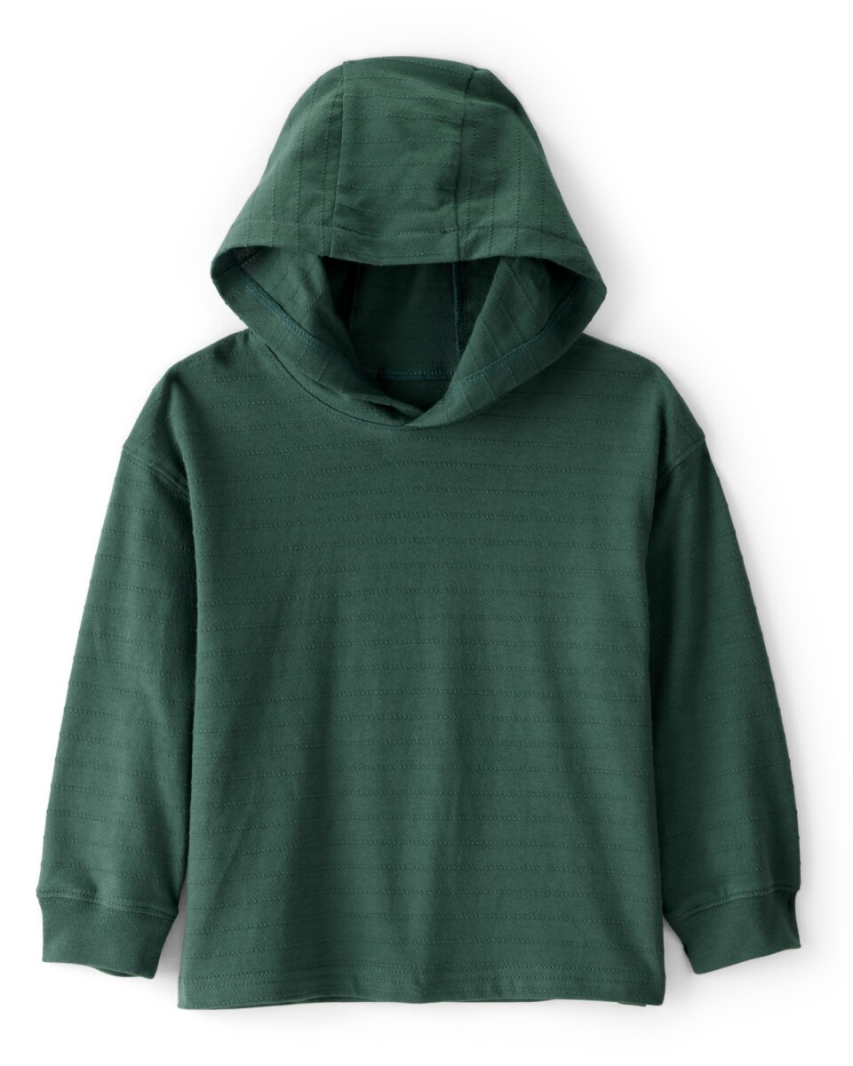 Remera de algodón, con capucha, verde 