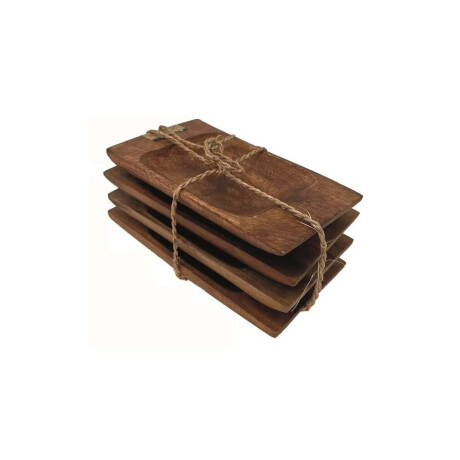 Set X 4 Bandeja Rectangular 165X9X25Cm Madera