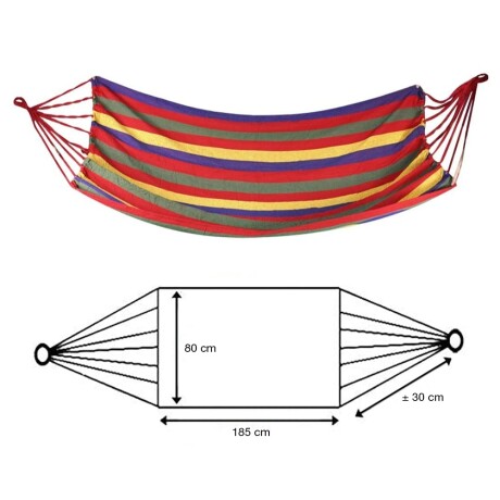 Hamaca Paraguaya Reforzada Resistente Con Bolso Multicolor