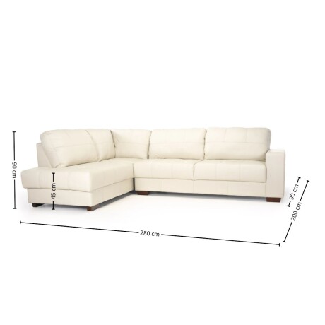 Rinconera Personale - Cuero Básico - Chaise Izquierdo 509 Off White - (Preventa)