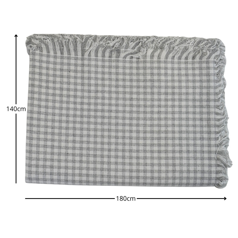Mantel algodón 140x180cm CUADRADO GRIS