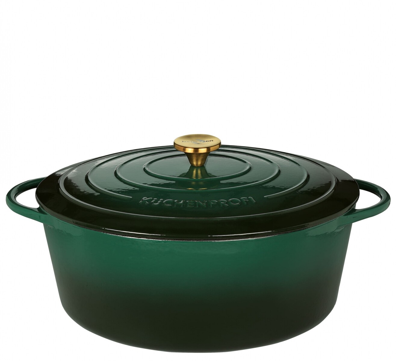 OLLA OVAL HIERRO 35CM VERDE OSCURO 