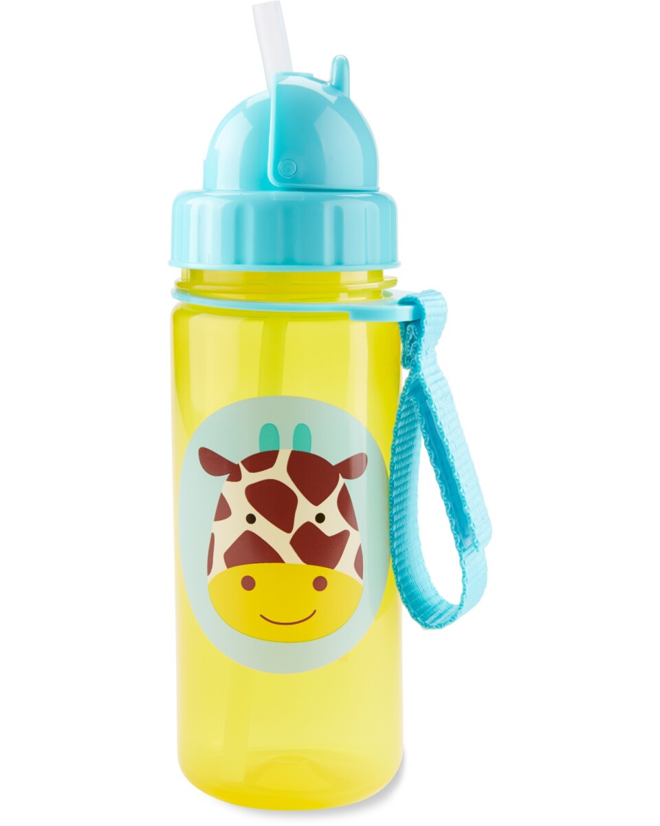 Botella con sorbito diseño jirafa 