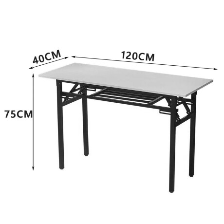 Escritorio con Base Plegable y Estante de 120x40cm Blanco
