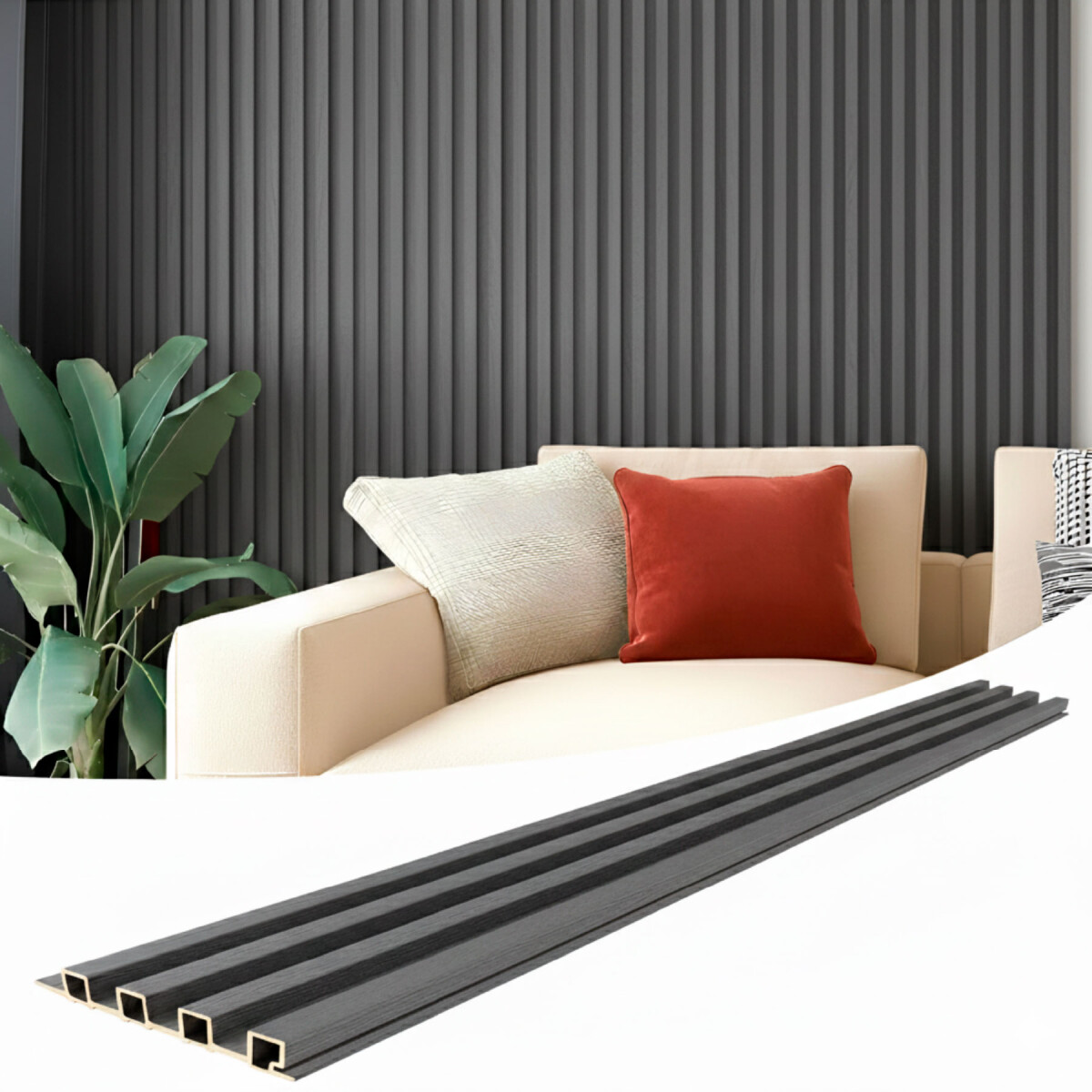 Pack x30 Wpc Simil Madera Wall Panel Lambrin 2.90x16.7 - Color Gris Espiga 