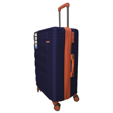 Valija Mediana Rígida Ruedas 360° Cierre Expandible Azul Marino/rojo
