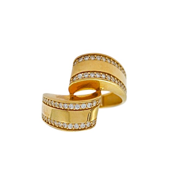 Anillo Cruzado -Oro bajo-Piedra Zirconia-AN8211 conpiedra