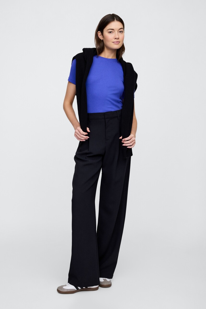 Remera Rib Cuello Redondo Mujer Dazzling Blue 183949Tc