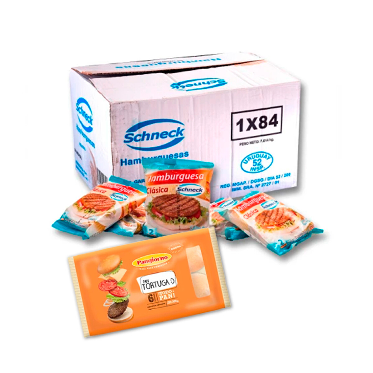 1 Caja Clasica Schneck X 84 + 84 Tortugas Pangiorno 