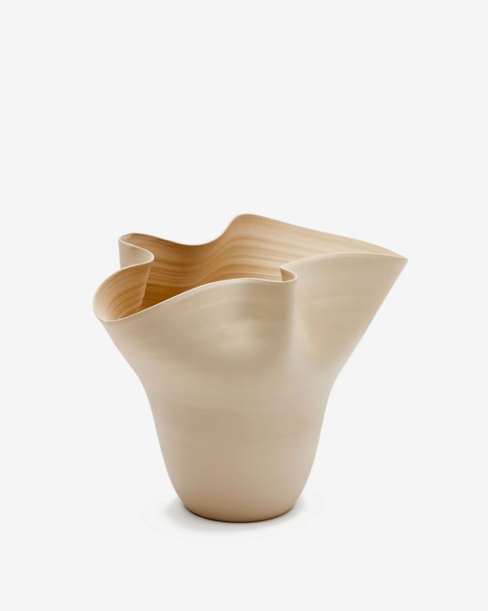 Jarrón Macaire de cerámica beige - Ø 26 cm 