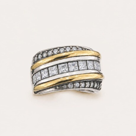Anillo Camsia White - Plata y Oro Anillo Camsia White - Plata y Oro