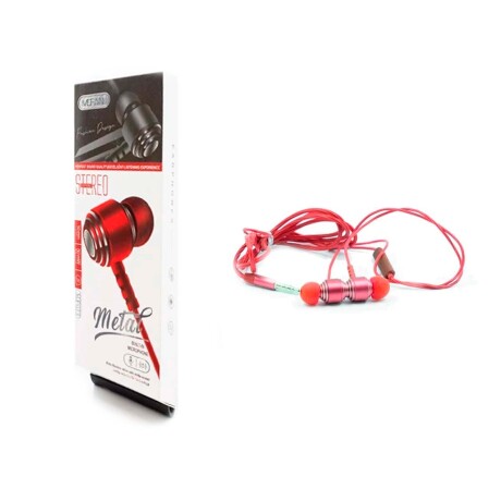 AURICULARES CON CABLE IN EAR MF023 ROJOS AURICULARES CON CABLE IN EAR MF023 ROJOS