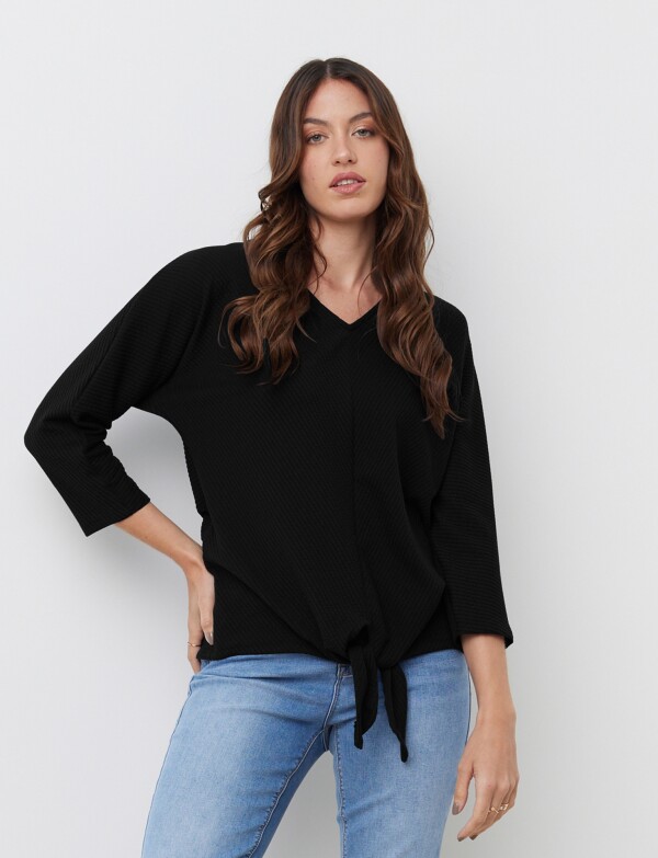 Blusa Ribs Nudo NEGRO